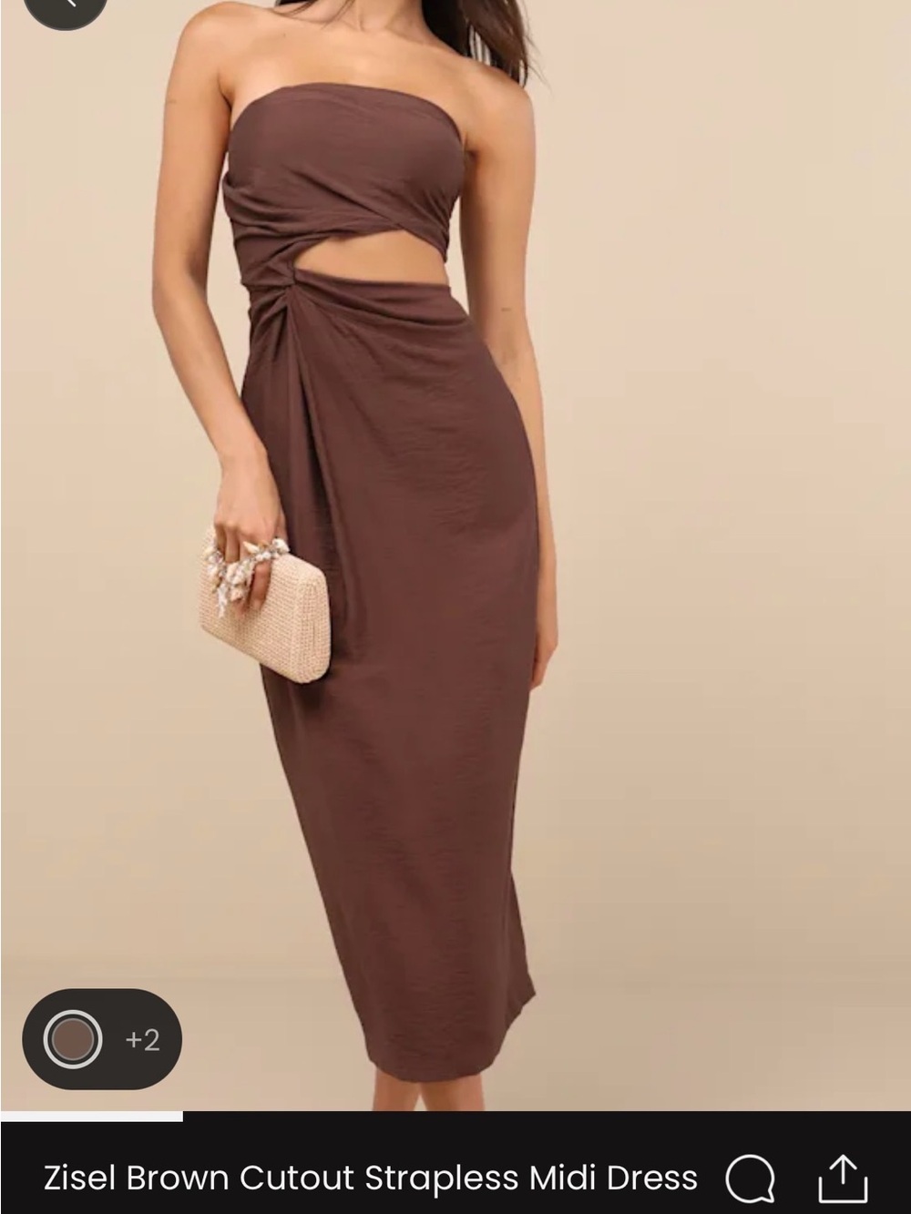 Lulus- brown cut out dress (NWT)